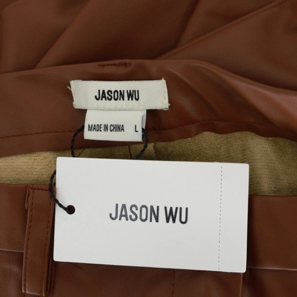 JASON WU Faux‎ Leather Pants with Front Slit - Picture 7 of 8